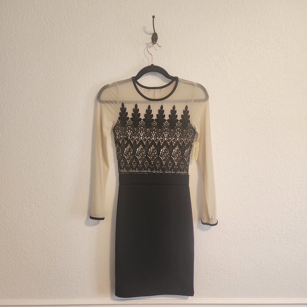 Max Studio Women's Size Small Black/Cream Lace Dress NWT